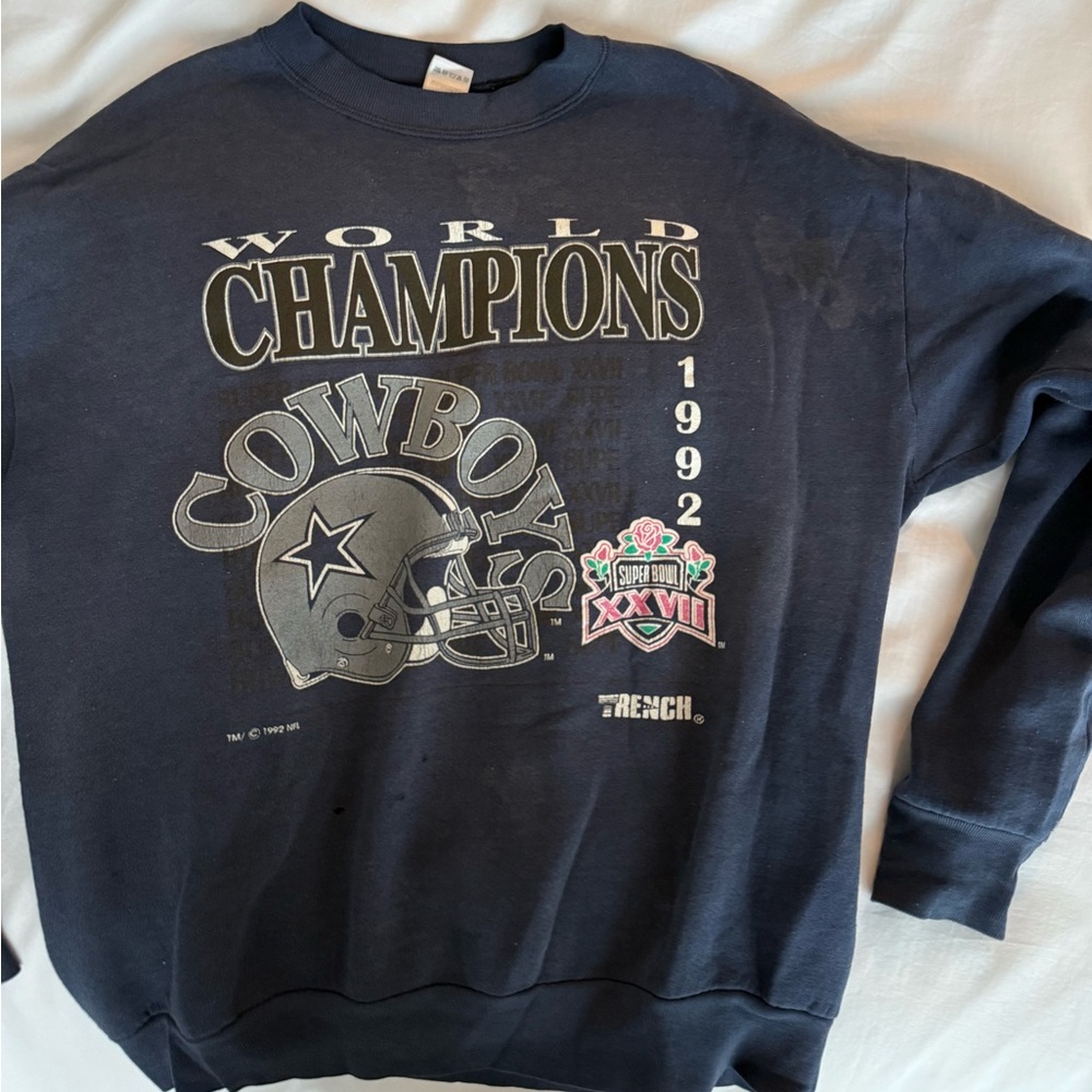 Vintage 1992 Cowboys navy crewneck